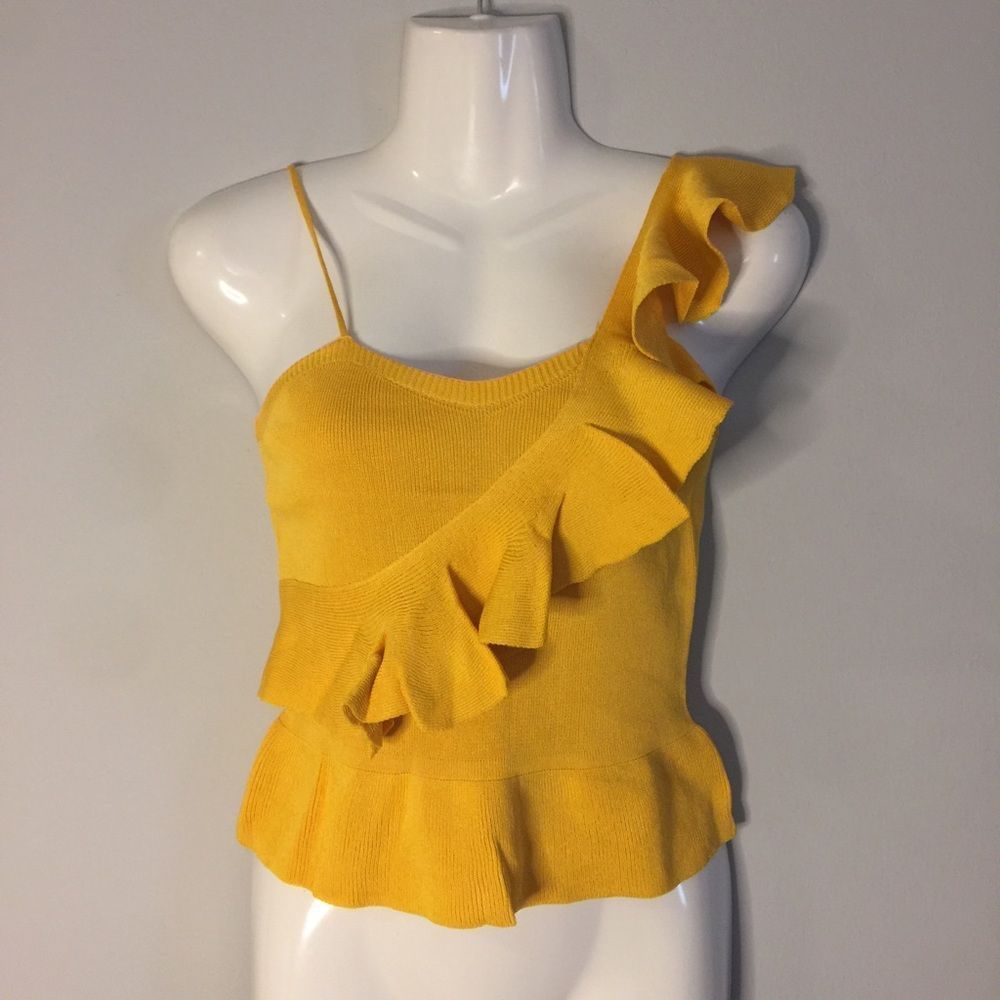 Ruffled Asymmetric Camisole Top